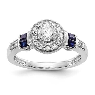Lab Grown Diamond Si1/Si2, G H I,&amp; Sapphire Engagement Ring Created RM2151E-SA-038-7CWLG, MPN: RM21…