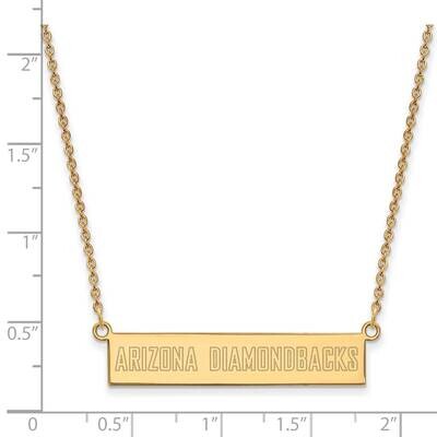 MLB Arizona Diamondbacks Small Bar Necklace Gold-plated Sterling Silver GP021DIA-18, MPN: GP021DIA-…