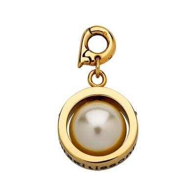 Nikki Lissoni In The Middle of The Day Charm with Crystal Pearl Swarovski Crystals Gold-plated 17mm…