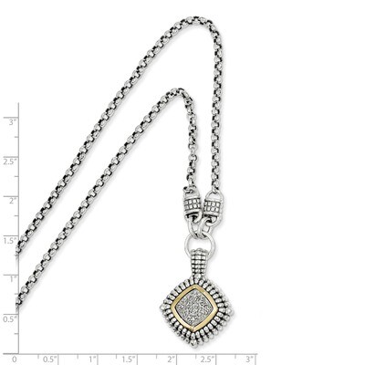1/5ct. Diamond 17 Inch Necklace Sterling Silver &amp; 14k Gold QTC3, MPN: QTC3, 742323105962