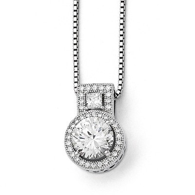 Synthetic Diamond Brilliant Embers Necklace Sterling Silver QMP582-18, MPN: QMP582-18, 886774297804