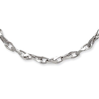 6.5mm Hand-polished Link Necklace 20 Inch 14k White Gold WLK309-20, MPN: WLK309-20, 191101372308