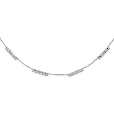 4 Station with Epoxy Necklace 10k White Gold Brushed 10XNA1178/4W, MPN: 10XNA1178/4W,