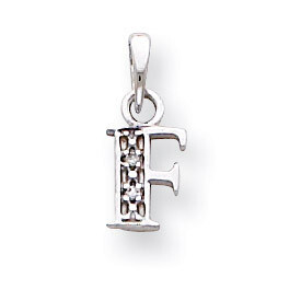 Polished .01ct Diamond Initial F Charm 14k White Gold YC251F, MPN: YC251F, 883957323640