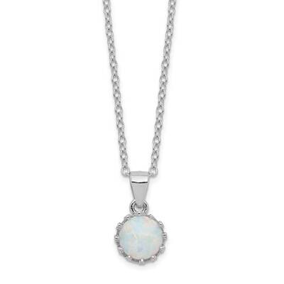 18 Inch Polished Created Opal Necklace Sterling Silver Rhodium-plated QG5146-18, MPN: QG5146-18, 19…