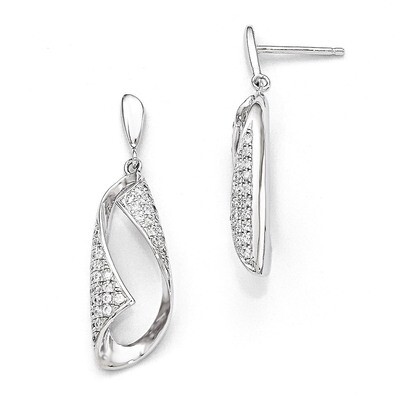Dangle Post Earrings Sterling Silver &amp; Cubic Zirconia QMP214, MPN: QMP214, 883957490328