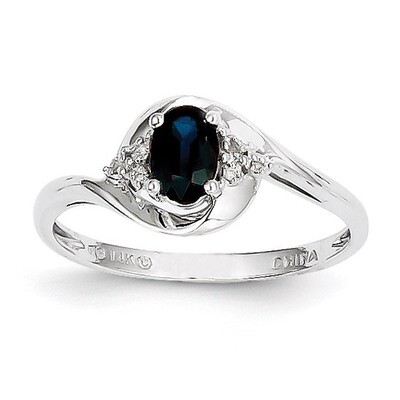 Sapphire Diamond Ring 14k White Gold Genuine XBS390, MPN: XBS390, 883957413839
