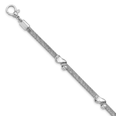 Leslie&#39;s Polished with .75 in ext Bracelet 7.5 Inch Sterling Silver Textured HB-QLF928-7.5, MPN: QL…