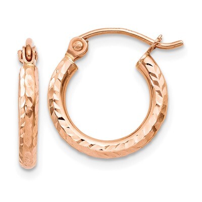 Light Weight Diamond -cut Hoop Earrings 14k Rose Gold TF680, MPN: TF680, 886774562391