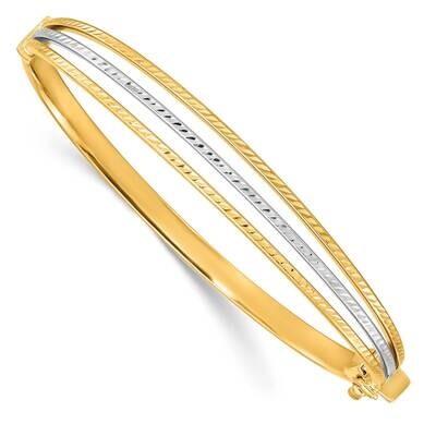 4-6.5mm Polished Diamond-Cut Hinged Bangle 14k Two-Tone Gold DB711, MPN: DB711, 191101562679