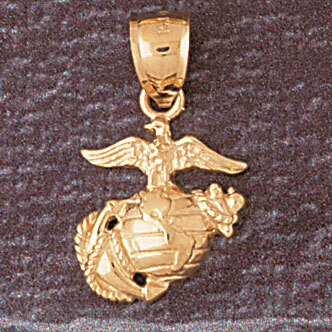 Dazzlers Jewelry Us Navy Sign Pendant Necklace Charm Bracelet in Yellow, White or Rose Gold 4643, M…
