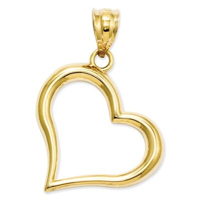 Polished Open Heart Pendant 14k Gold K1611, MPN: K1611, 886774073101