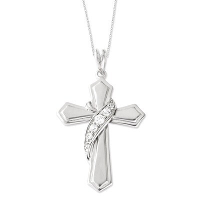 My Journey Of Hope 18 Inch Cross Necklace Sterling Silver with Diamonds QSX500, MPN: QSX500, 886774…