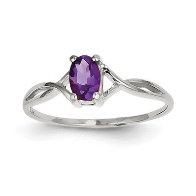 Amethyst Birthstone Ring 14k white Gold XBR421, MPN: XBR421, 191101225857