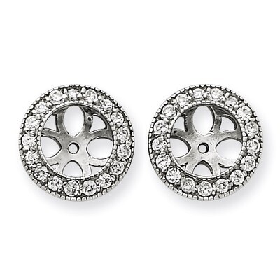 Earring Jacket 14k White Gold AA Quality Diamond XJ35WAA, MPN: XJ35WAA, 886774300894