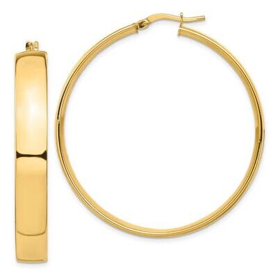 7mm Hoop Earrings 14k Gold High Polished TF1417, MPN: TF1417, 191101205071