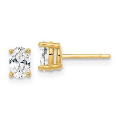 5.35X3.65mm Oval Lab Grown Diamond Si1/Si2, G H I, Stud Earrings 14k Gold EM8799-066-YLG, MPN: EM87…