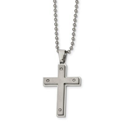 Cross Necklace Stainless Steel Brushed and Polished SRN2408-22 by Chisel, MPN: SRN2408-22, 19110167…