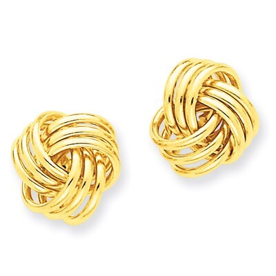Triple Knot Post Earrings 14k Gold Polished T570, MPN: T570, 886774562230