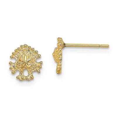 Mini Sand Dollar Post Earrings 14k Gold TE803, MPN: TE803, 637218047475