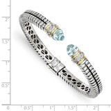 5.00 Sky Blue Topaz &amp; 1/10ct. Dia. Cuff Bracelet Sterling Silver &amp; 14k Gold QTC46, MPN: QTC46, 7423…