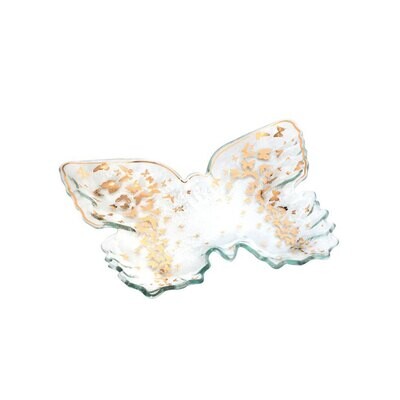 Annieglass Butterfly Gold 12 x 10 Inch Tray B201G, MPN: B201G, UPC: