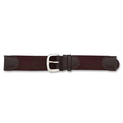 19mm Brown Army Style Fabric Watch Band 7.75 Inch Silver-tone Buckle BA139-19, MPN: BA139-19, 88677…