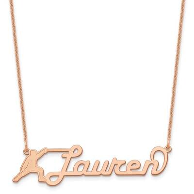 Customized Name Plate Necklace 14k Rose Gold Medium XNA1050R, MPN: XNA1050R,