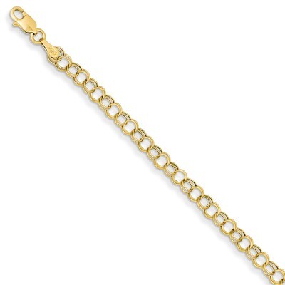 Hollow Double Link Charm Bracelet 8 Inch 14k Gold DO350-8, MPN: DO350-8, 883957587226