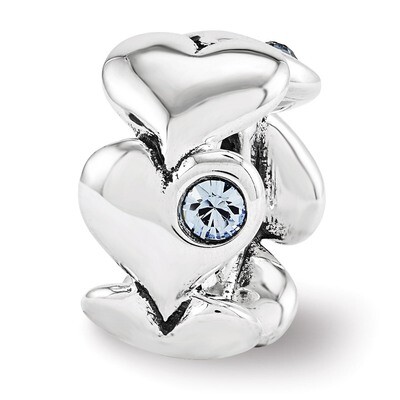 Swarovski Elements Endless Hearts Bead - Sterling Silver QRS3401, MPN: QRS3401, 886774963761