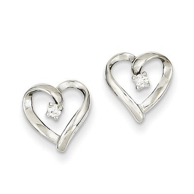 Diamond Heart Earrings 14k White Gold XE46WAA, MPN: XE46WAA, 883957093444