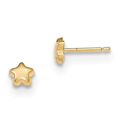 Star Post Earrings 14k Gold Polished YE1746, MPN: YE1746, 191101459047