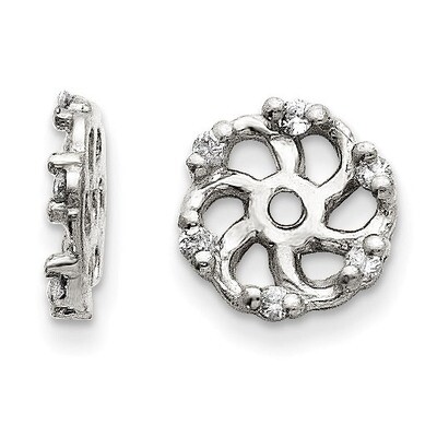 Earring Jacket 14k White Gold AA Quality Diamond XJ7WAA, MPN: XJ7WAA, 883957115863