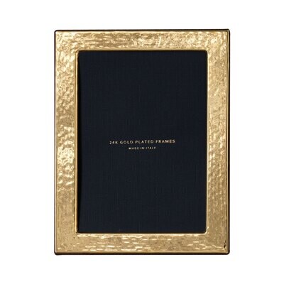 Cunill America Hammered 5 x 7 Inch Picture Frame - 24k Gold Plated 0.5 Microns, MPN: 8857G