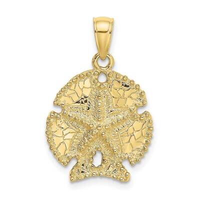 2-D Sand Dollar with Star Charm 10k Gold 10K7638, MPN: 10K7638,