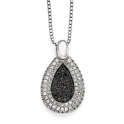 Teardrop Necklace Sterling Silver &amp; Cubic Zirconia QMP517-18, MPN: QMP517-18, 883957507033