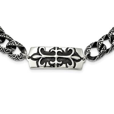 Gothic 24 Inch Necklace Stainless Steel Antiqued SRN364-24 by Chisel, MPN: SRN364-24, 883957750866
