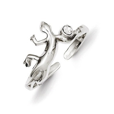 Lizard Diamond Toe Ring Antiqued Sterling Silver QR783, MPN: QR783, 883957253510