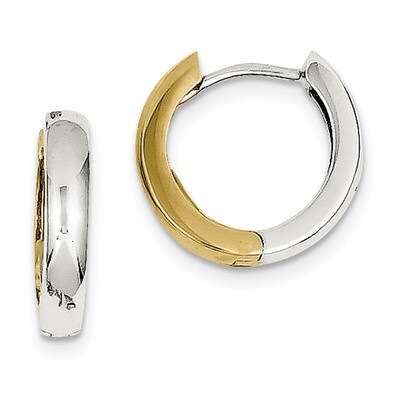 Two-tone Hinged Hoop Earrings 10k Gold 10TM597, MPN: 10TM597, 191101344480
