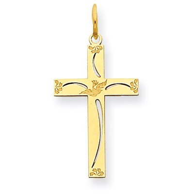 Laser Designed Cross Charm 14k Gold XR1048, MPN: XR1048, 886774131108