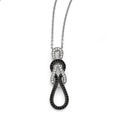 Necklace Sterling Silver &amp; Cubic Zirconia Polished QMP1081-18, MPN: QMP1081-18, 191101469268