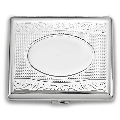 Nickel-Plated Etched (Holds 20-100Mm) Cigarette Card Case GL8268, MPN: GL8268, 788089038953