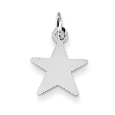 Plain .018 Gauge Engravable Star Charm 14k White Gold XWM110/18, MPN: XWM110/18, 883957475646