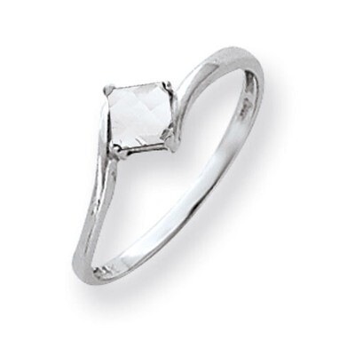 Cubic Zirconia Ring 14k white Gold 4mm Princess Cut Y4785CZ Diamond, MPN: Y4785CZ, 883957667164