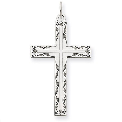 Laser Designed Cross Pendant 14k White Gold XR1014, MPN: XR1014, 886774131030