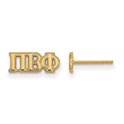 Pi Beta Phi Extra Small Post Earrings Gold-plated Silver GP005PBP, MPN: GP005PBP, 886774901077