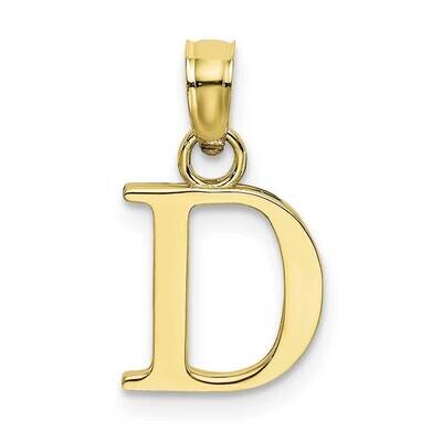 D Block Initial Charm 10k Gold Polished 10K6423D, MPN: 10K6423D, 63721800724