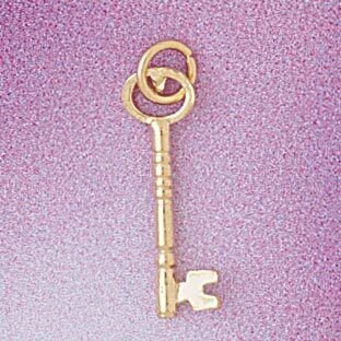 Dazzlers Jewelry Key Pendant Necklace Charm Bracelet in Yellow, White or Rose Gold 7107, MPN: DZ-71…