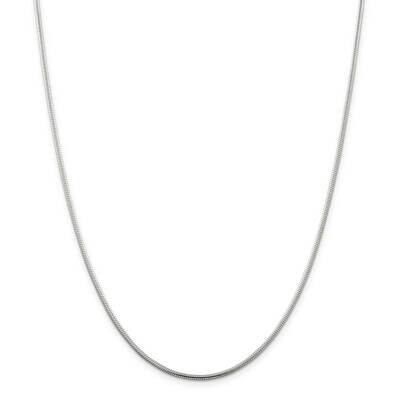 1.75mm Snake Chain 28 Inch Sterling Silver QSN050-28, MPN: QSN050-28,