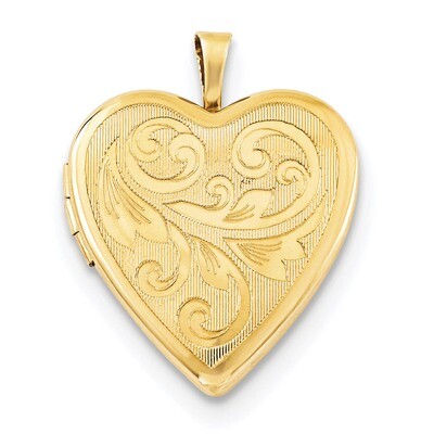 20mm Gold Plated Textured/Polish Swirl Heart Locket Sterling Silver QLS764, MPN: QLS764, 1911013613…
